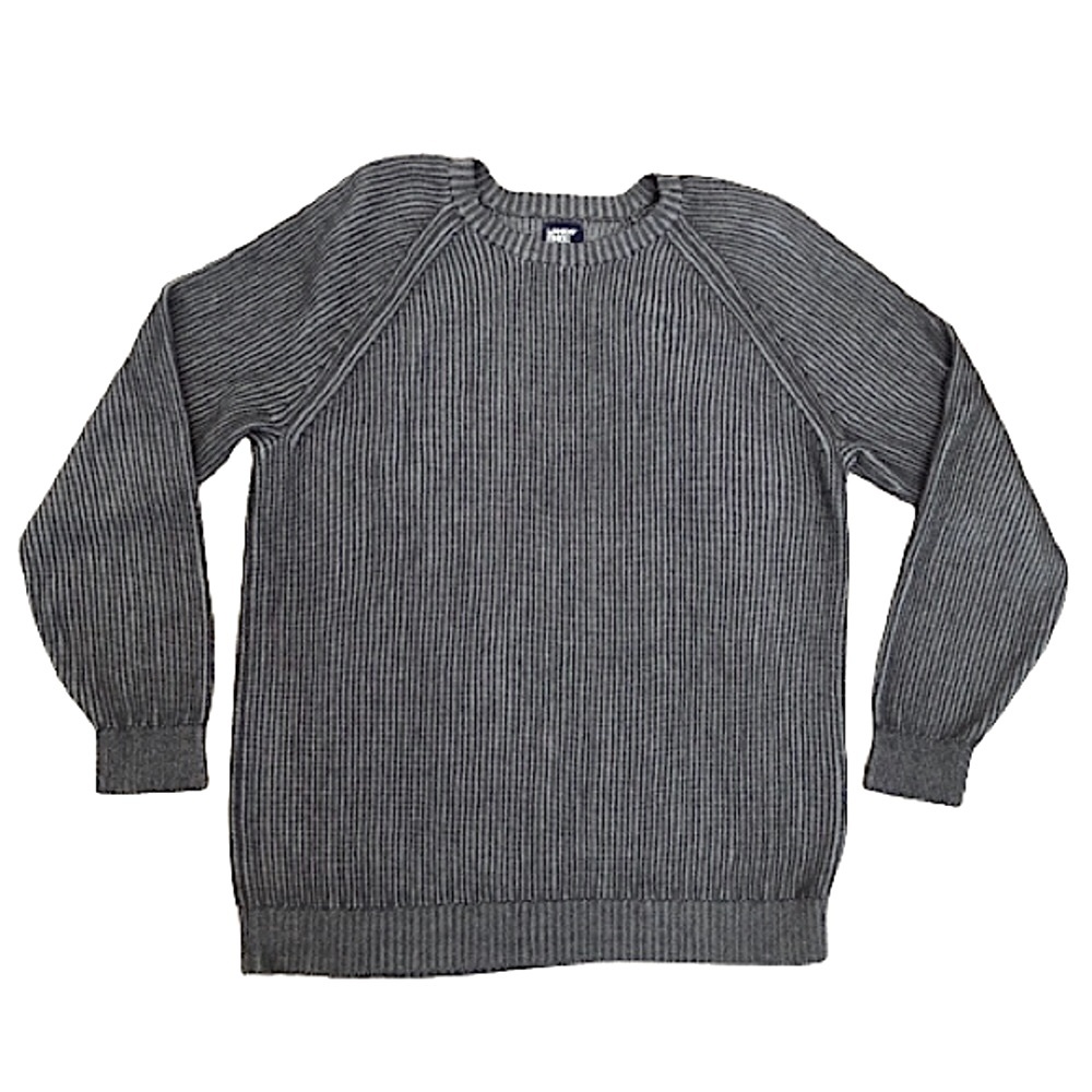 ⭐️Lands' End⭐️Men's Gray Ribbed Crew Sweater Pull Over Top Shirt Size XLT Tall